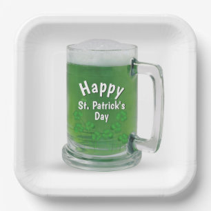 St. Patricks Day Grüner Bier Pappteller