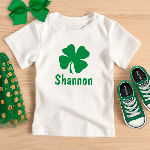 St. Patrick's Day Grüner Kleeblatt personalisierte Baby T-shirt