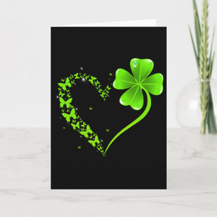 St Patricks Day Grüner Schmetterling Shamrock Herz Karte