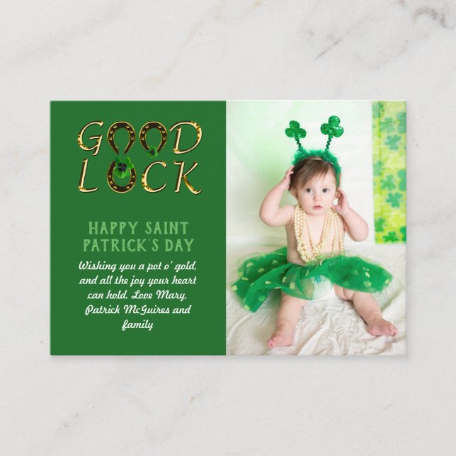 St Patrick's Day Gruß FOTO Cards BUDGET Hinweiskarte (Vorderseite)