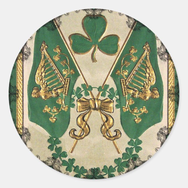 St. Patrick's Day Grußaufkleber Runder Aufkleber (Vorderseite)
