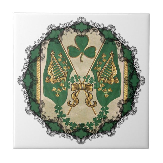 St. Patricks Day Grußkachel Fliese (Vorderseite)