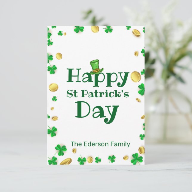 St. Patrick's Day Grußkarte Einladung (Stehend Vorderseite)