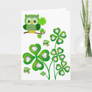 St. Patrick's Day Grußkarte Owl Karte