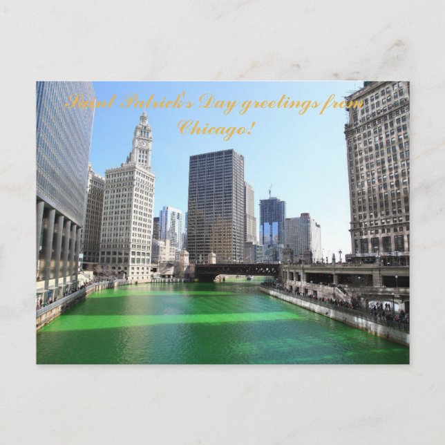 St Patrick's Day Grußkarten aus Chicago Postkarte (Vorderseite)