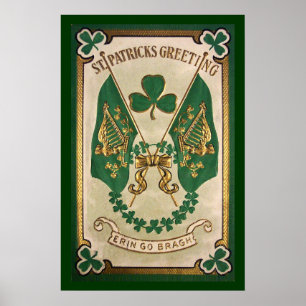 St. Patricks Day Grußplakat Poster