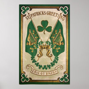 St. Patricks Day Grußposter Poster