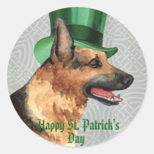 St. Patrick's Day GSD Runder Aufkleber