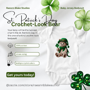 St. Patrick's Day Häkel-Look-Bär Baby Strampler