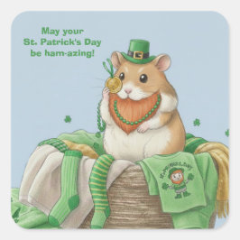 St. Patrick's Day Hamster Aufkleber