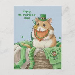 St. Patrick's Day Hamster Postcard Postkarte