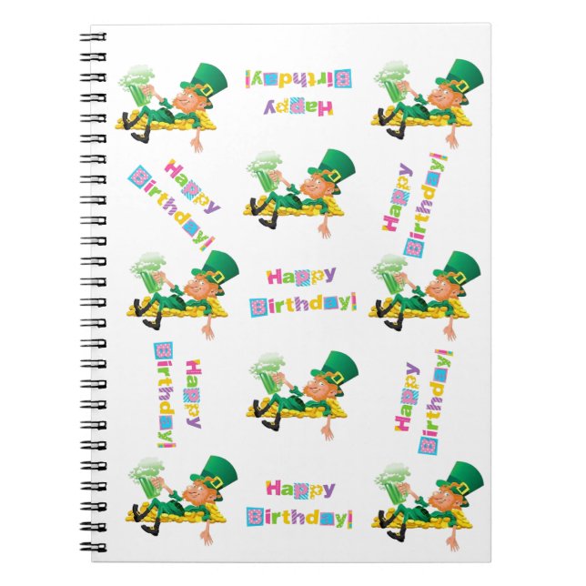 St. Patrick's Day Happy Birthday Notebook Notizblock (Vorderseite)