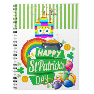 St. Patrick's Day Happy Birthday Notebook Notizblock