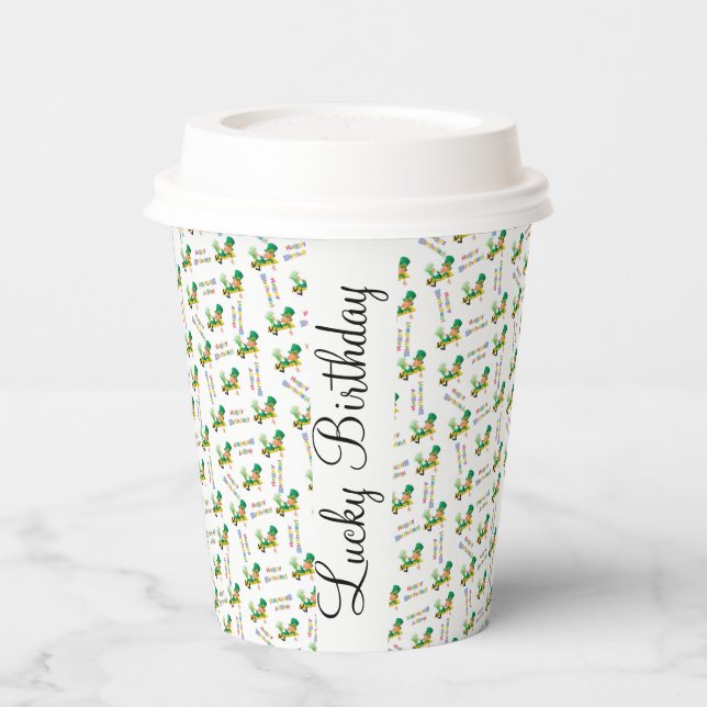 St. Patrick's Day Happy Birthday Paper Cup Pappbecher (Links)