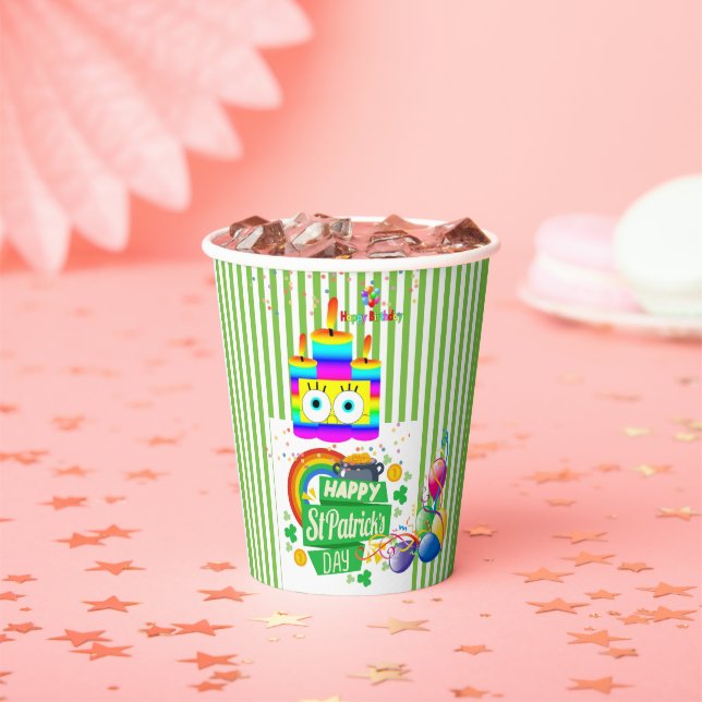 St. Patrick's Day Happy Birthday Paper Cup Pappbecher (Insitu)
