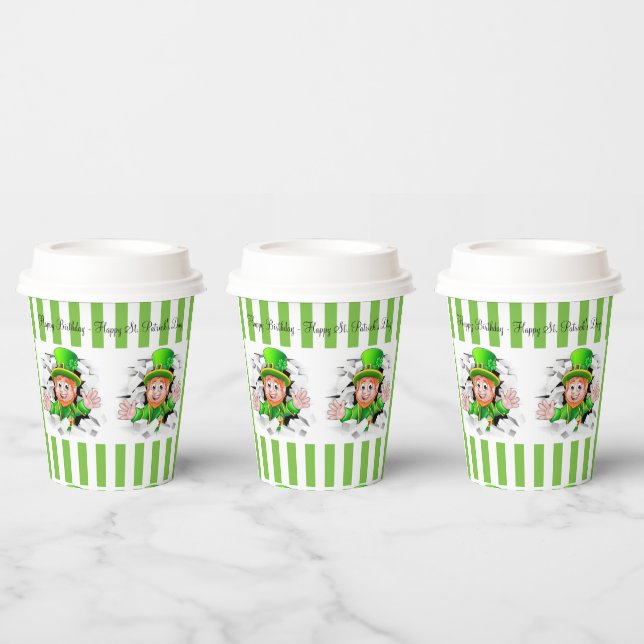 St. Patrick's Day Happy Birthday Paper Cup Pappbecher (Multi)