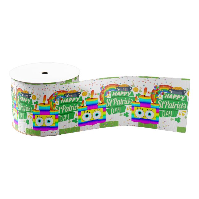 St. Patrick's Day Happy Birthday Ribbon Ripsband (Spule)