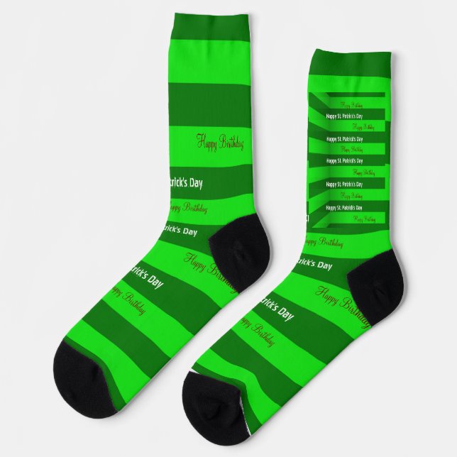St. Patrick's Day Happy Birthday Socks Socken (Linkes Detail)