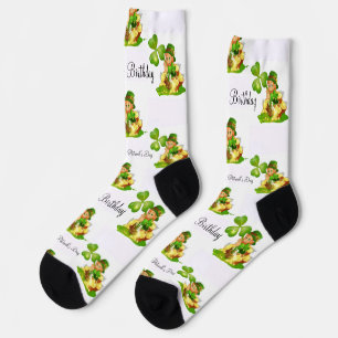 St. Patrick's Day Happy Birthday Socks Socken