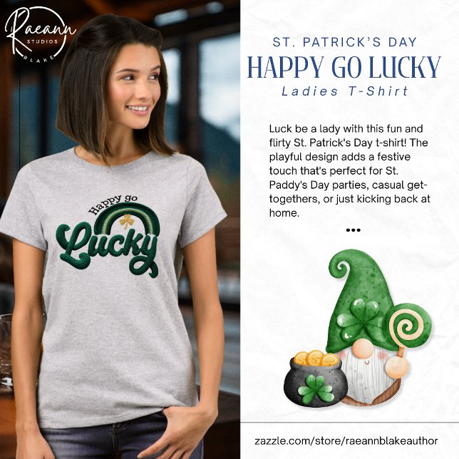 St. Patrick's Day Happy Go Lucky Women's T-Shirt (Von Creator hochgeladen)