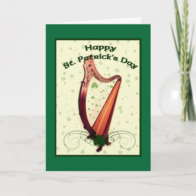 St.Patrick's Day Harp Card Karte (Vorderseite)