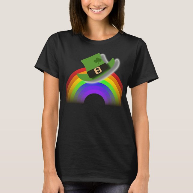 St Patricks Day Hat and Rainbow T - Shirt (Vorderseite)