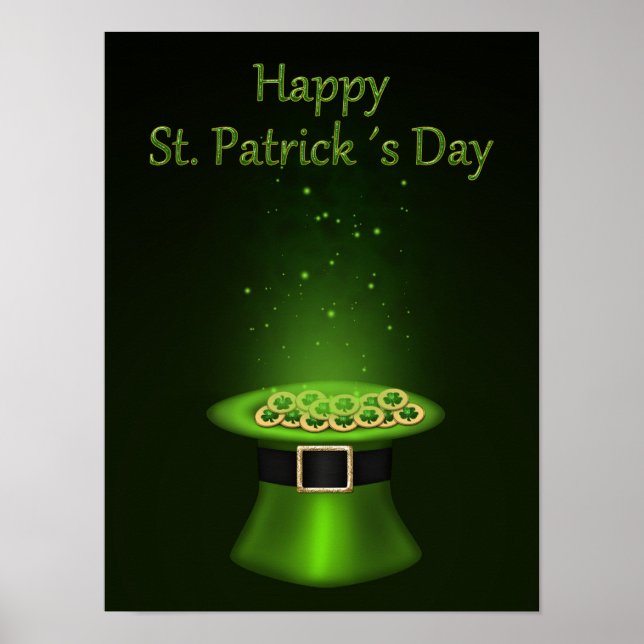 St. Patrick's Day Hat Coins - Poster Print (Vorne)