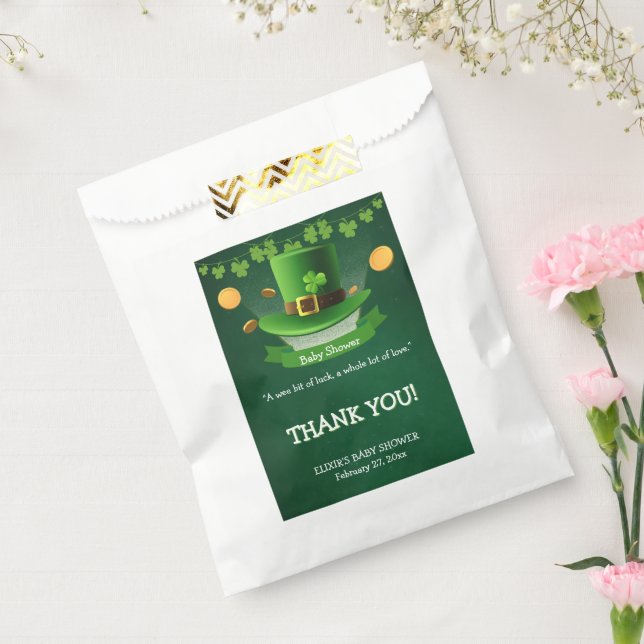 St. Patrick's Day Hat Kleeblatt Gold Baby Shower Geschenktütchen (Versiegelt)