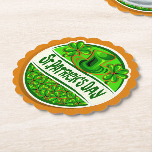 St Patrick's Day Hat Kleeblatts Green Orange Untersetzer