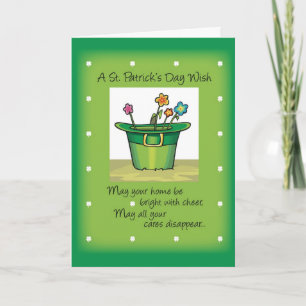St. Patrick's Day Hat mit Blume Karte