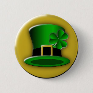 St Patricks Day Hat Round Button