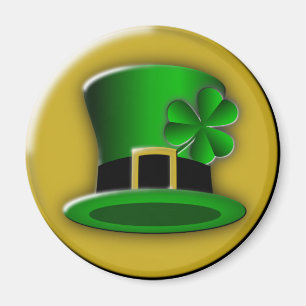 St Patricks Day Hat Round Magnet