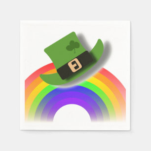 St Patricks Day Hat und Rainbow Serviette
