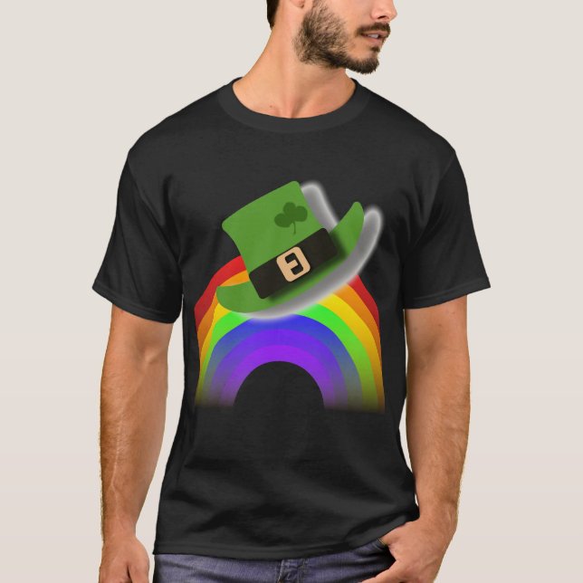 St Patricks Day Hat und Rainbow T-Shirt (Vorderseite)