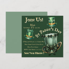 St Patrick's Day Hats and Bows Party Einladung