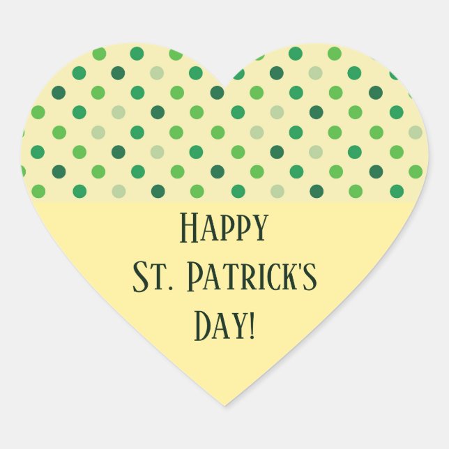 St Patricks Day Heart Herz-Aufkleber (Vorderseite)