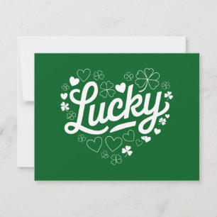 St Patrick's Day Heart Lucky Clover Kleeblatt Einladung
