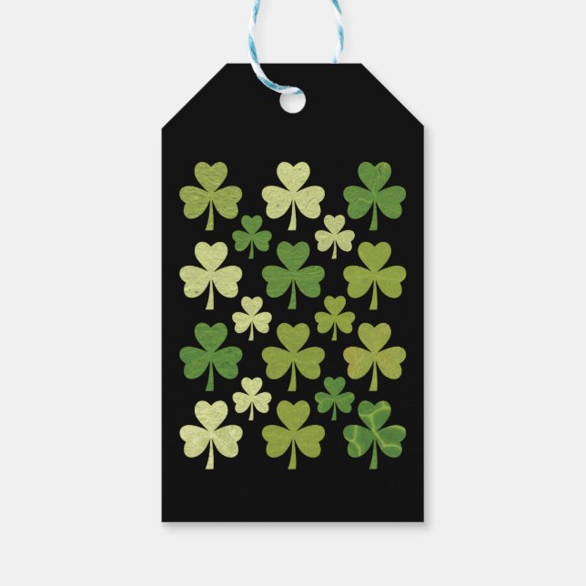 St Patrick's Day Heart Lucky Clover Kleeblatt Geschenkanhänger (Rückseite)