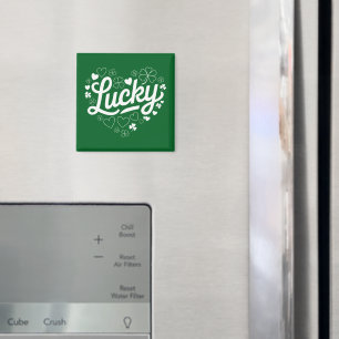 St Patrick's Day Heart Lucky Clover Kleeblatt Magnet