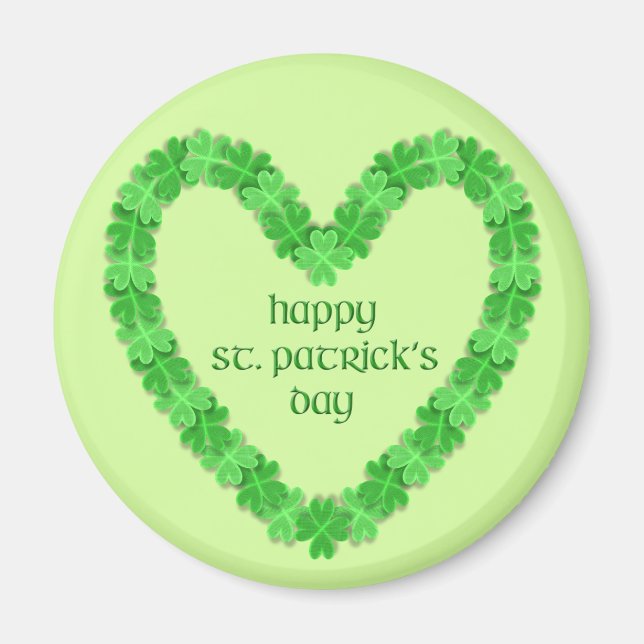 St Patrick's Day Heart Magnet (Vorne)