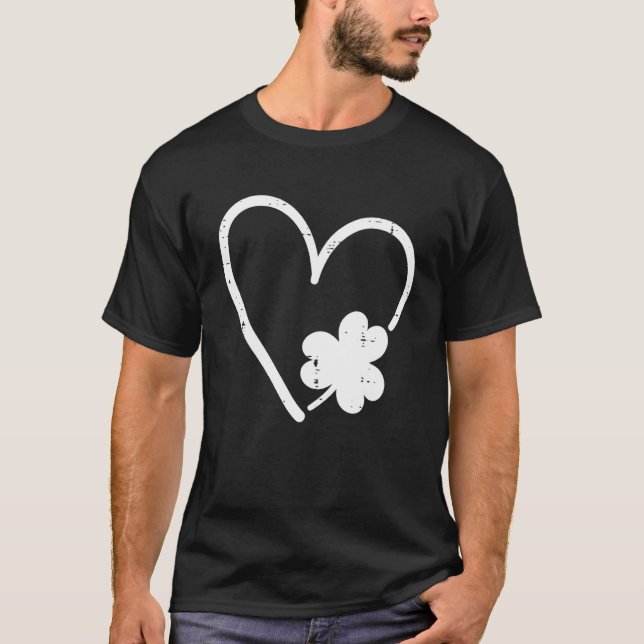 St Patricks Day Heart Shamrock For Women Girls Kid T-Shirt (Vorderseite)