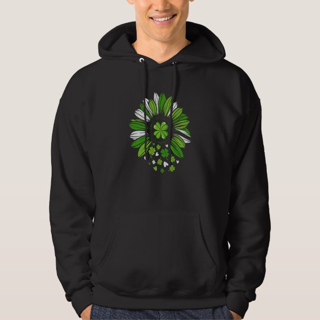 St Patrick's Day Heart Shamrocks Sunflower Lucky I Hoodie (Vorderseite)