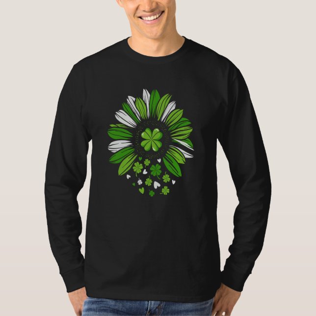 St Patrick's Day Heart Shamrocks Sunflower Lucky I T-Shirt (Vorderseite)