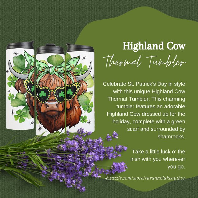 St. Patrick's Day Highland Kuh Thermal Tumbler Thermosbecher (Von Creator hochgeladen)