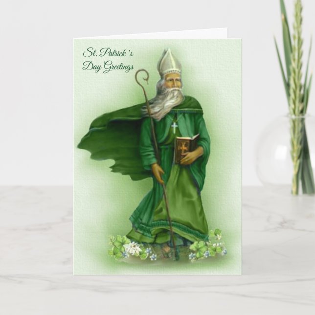 St. Patrick's Day Hinweis Religiöse Kleeblätter Karte (Vorderseite)