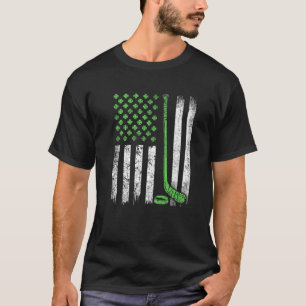 St Patrick's Day Hockey Irish Flag Shamro T-Shirt