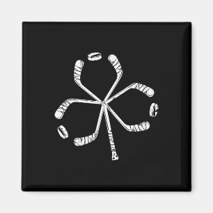 St Patricks Day Hockey Kleeblatt Vintag Stick Stic Magnet