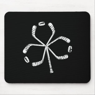 St Patricks Day Hockey Kleeblatt Vintag Stick Stic Mousepad