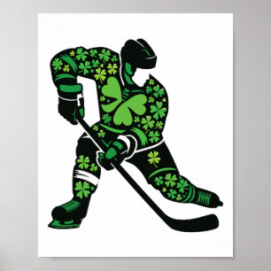 St Patricks Day Hockey Spieler - Shamrock Geist Sp Poster