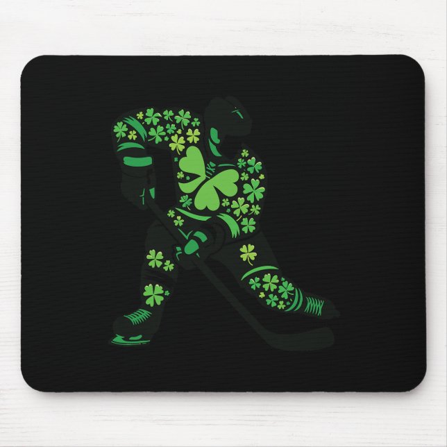 St. Patricks Day Hockeyspieler - Shamrock Geist Sp Mousepad (Vorne)